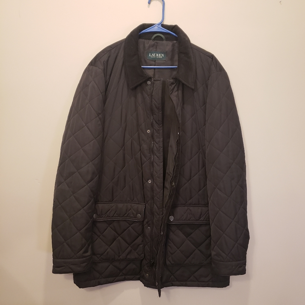 Lauren Ralph Lauren Diamond Quilted Windbreaker Water Repellent Jacket Size 42 R
